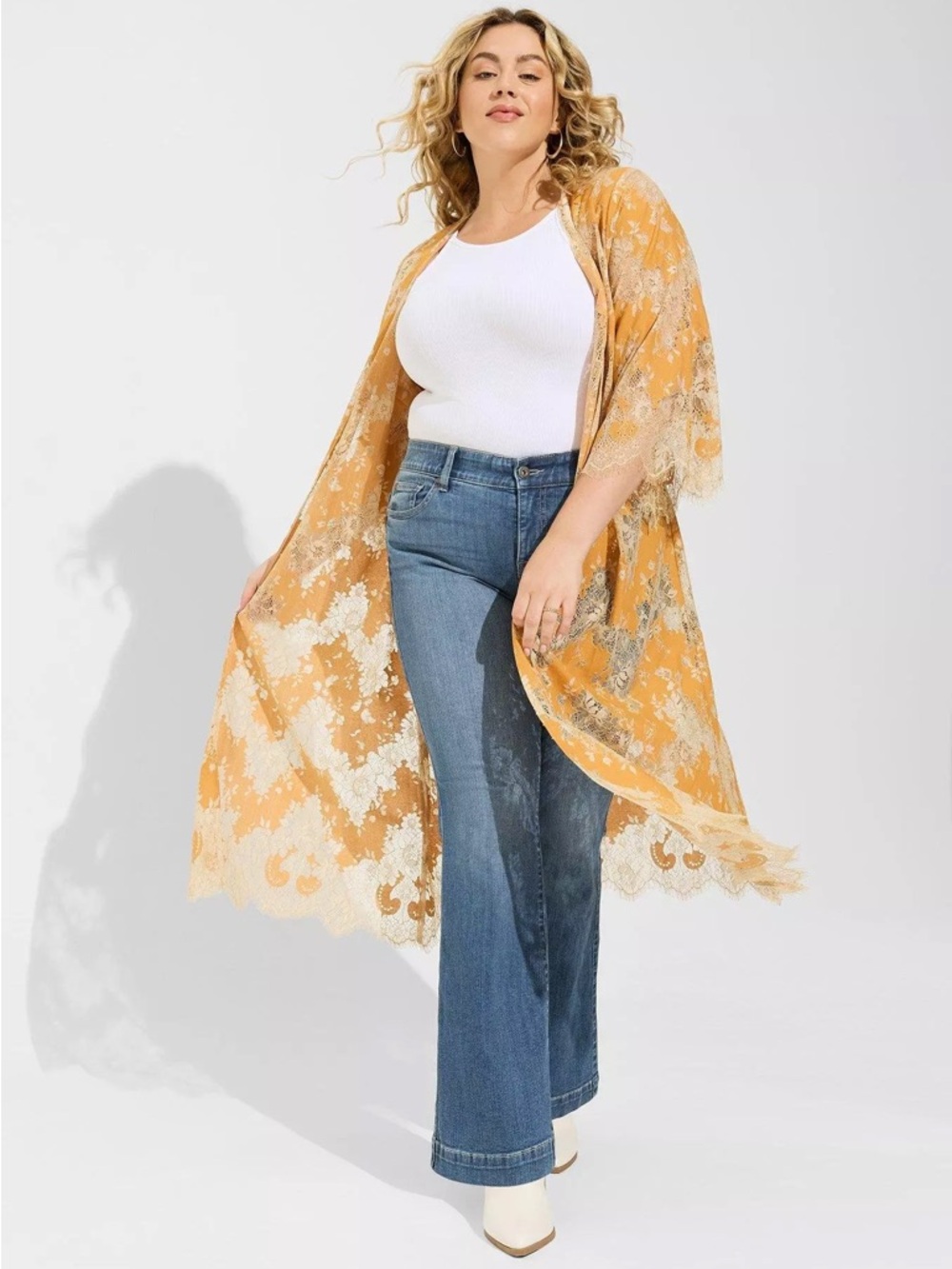 NWT Torrid Floral Lace Kimono - Picture 2 of 6